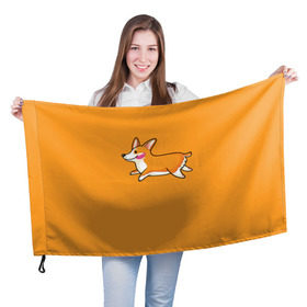 Флаг 3D с принтом Корги в Петрозаводске, 100% полиэстер | плотность ткани — 95 г/м2, размер — 67 х 109 см. Принт наносится с одной стороны | corgi | dog | dogs | корги | пес | порода | собака | щенки | щенок