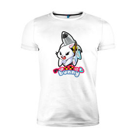 Мужская футболка премиум с принтом Rocket bunny в Петрозаводске, 92% хлопок, 8% лайкра | приталенный силуэт, круглый вырез ворота, длина до линии бедра, короткий рукав | Тематика изображения на принте: 240sx | bunny | nissan | rocket | toyota | кролик | ниссан | тойота