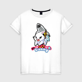 Женская футболка хлопок с принтом Rocket bunny в Петрозаводске, 100% хлопок | прямой крой, круглый вырез горловины, длина до линии бедер, слегка спущенное плечо | 240sx | bunny | nissan | rocket | toyota | кролик | ниссан | тойота