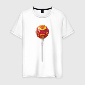 Мужская футболка хлопок с принтом Chupa-Chups в Петрозаводске, 100% хлопок | прямой крой, круглый вырез горловины, длина до линии бедер, слегка спущенное плечо. | Тематика изображения на принте: 