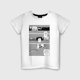 Детская футболка хлопок с принтом манга в Петрозаводске, 100% хлопок | круглый вырез горловины, полуприлегающий силуэт, длина до линии бедер | анме | катана . меч | комикс | манга | ножны | самурай | япония