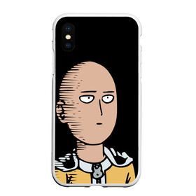 Чехол для iPhone XS Max матовый с принтом One-Punch Man Ванпачмен в Петрозаводске, Силикон | Область печати: задняя сторона чехла, без боковых панелей | onepunch | аниме | анимэ  | вапначмен | генос | пачмен