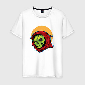 Мужская футболка хлопок с принтом Зомби в Петрозаводске, 100% хлопок | прямой крой, круглый вырез горловины, длина до линии бедер, слегка спущенное плечо. | зомби | монстр | ужас | хеллоуин | череп | черепа