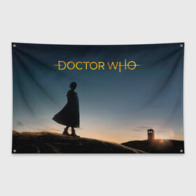 Флаг-баннер с принтом Doctor who в Петрозаводске, 100% полиэстер | размер 67 х 109 см, плотность ткани — 95 г/м2; по краям флага есть четыре люверса для крепления | doctor who | tardis | доктор кто | тардис