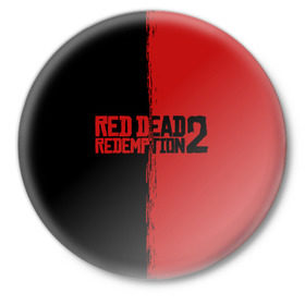 Значок с принтом RED DEAD REDEMPTION 2 в Петрозаводске,  металл | круглая форма, металлическая застежка в виде булавки | Тематика изображения на принте: rdr | rdr2 | red dead redemption 2 | rockstar | дикий запад | ковбои