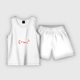 Детская пижама с шортами хлопок с принтом EMC2 в Петрозаводске,  |  | Тематика изображения на принте: e mc 2 | emc 2 | school | знаменитые формулы | физика | формулы | школа | эйнштейн