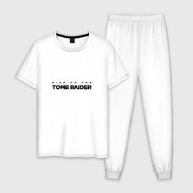 Мужская пижама хлопок с принтом Rise if The Tomb Raider в Петрозаводске, 100% хлопок | брюки и футболка прямого кроя, без карманов, на брюках мягкая резинка на поясе и по низу штанин
 | 