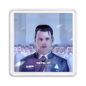 Магнит 55*55 с принтом Detroit become human в Петрозаводске, Пластик | Размер: 65*65 мм; Размер печати: 55*55 мм | Тематика изображения на принте: connor | cyberlife | detroit become human | deviant | kara | markus | ps4 | rk800 |  detroit: become human | детроит | детроит: стать человеком | игры | кара | коннор | конор | кэра | маркус | пиратs | эксклюзив