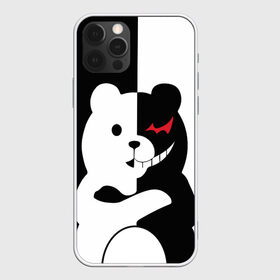 Чехол для iPhone 12 Pro Max с принтом MONOKUMA в Петрозаводске, Силикон |  | Тематика изображения на принте: anime | bear | black  white | minomi | monokuma | pink | rabbit | school | аниме | главарь | миноми | монокума | черно белый | школа