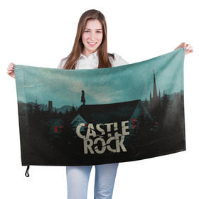 Флаг 3D с принтом Castle Rock в Петрозаводске, 100% полиэстер | плотность ткани — 95 г/м2, размер — 67 х 109 см. Принт наносится с одной стороны | castle rock | hulu | билл скарсгард | дж.дж. абрамс | касл рок | кубик в кубе | стивен кинг | шоушенк
