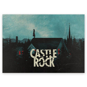 Поздравительная открытка с принтом Castle Rock в Петрозаводске, 100% бумага | плотность бумаги 280 г/м2, матовая, на обратной стороне линовка и место для марки
 | castle rock | hulu | билл скарсгард | дж.дж. абрамс | касл рок | кубик в кубе | стивен кинг | шоушенк