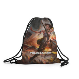 Рюкзак-мешок 3D с принтом Tomb Raider в Петрозаводске, 100% полиэстер | плотность ткани — 200 г/м2, размер — 35 х 45 см; лямки — толстые шнурки, застежка на шнуровке, без карманов и подкладки | 