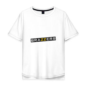 Мужская футболка хлопок Oversize с принтом Лучший сотрудник Brazzers в Петрозаводске, 100% хлопок | свободный крой, круглый ворот, “спинка” длиннее передней части | Тематика изображения на принте: brazzers | xxx | бразерс | браззерз | лучший сотрудник brazzers