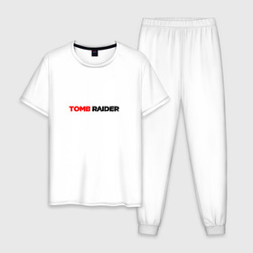 Мужская пижама хлопок с принтом Tomb Raider в Петрозаводске, 100% хлопок | брюки и футболка прямого кроя, без карманов, на брюках мягкая резинка на поясе и по низу штанин
 | 