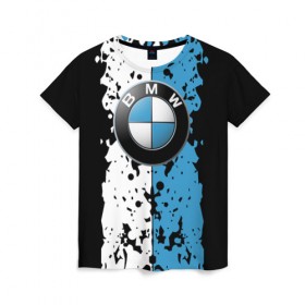 Женская футболка 3D с принтом BMW sign в Петрозаводске, 100% полиэфир ( синтетическое хлопкоподобное полотно) | прямой крой, круглый вырез горловины, длина до линии бедер | auto | bmw | logo | автомобиль | бмв | логотип | машина | эмблема