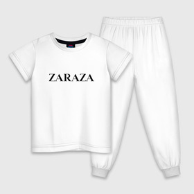Детская пижама хлопок с принтом Zaraza в Петрозаводске, 100% хлопок |  брюки и футболка прямого кроя, без карманов, на брюках мягкая резинка на поясе и по низу штанин
 | Тематика изображения на принте: antibrand | brand | logo | zara | бренд | зара | зараза | лого