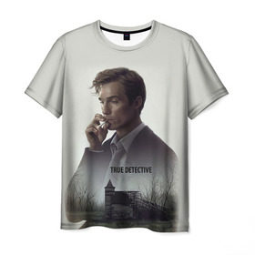 Мужская футболка 3D с принтом True Detective в Петрозаводске, 100% полиэфир | прямой крой, круглый вырез горловины, длина до линии бедер | true detective | вуди харрельсон | детектив | криминал | мистика | настоящий детектив | сериал