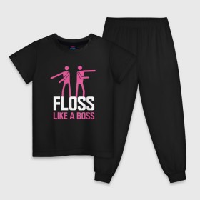 Детская пижама хлопок с принтом Floss like a boss в Петрозаводске, 100% хлопок |  брюки и футболка прямого кроя, без карманов, на брюках мягкая резинка на поясе и по низу штанин
 | Тематика изображения на принте: 