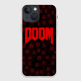 Чехол для iPhone 13 mini с принтом DOOM | ДУМ в Петрозаводске,  |  | devil | doom | hell | mark of the doom slayer | slayer | ад | гарнил | дум | знаки | иероглифы | компьютерные игры 2019 | преисподняя | символ | солдат