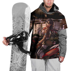 Накидка на куртку 3D с принтом Mikasa Ackerman в Петрозаводске, 100% полиэстер |  | Тематика изображения на принте: 