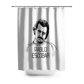 Штора 3D для ванной с принтом Pablo Escobar в Петрозаводске, 100% полиэстер | плотность материала — 100 г/м2. Стандартный размер — 146 см х 180 см. По верхнему краю — пластиковые люверсы для креплений. В комплекте 10 пластиковых колец | escobar | loving pablo | эскобар