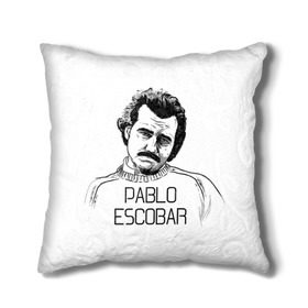 Подушка 3D с принтом Pablo Escobar в Петрозаводске, наволочка – 100% полиэстер, наполнитель – холлофайбер (легкий наполнитель, не вызывает аллергию). | состоит из подушки и наволочки. Наволочка на молнии, легко снимается для стирки | escobar | loving pablo | эскобар