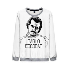 Мужской свитшот 3D с принтом Pablo Escobar в Петрозаводске, 100% полиэстер с мягким внутренним слоем | круглый вырез горловины, мягкая резинка на манжетах и поясе, свободная посадка по фигуре | escobar | loving pablo | эскобар