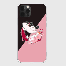 Чехол для iPhone 12 Pro Max с принтом MONOKUMA X MONOMI в Петрозаводске, Силикон |  | anime | bear | black  white | danganronpa | kurokuma | monodam | monokuma | monomi | monotaro | pink | rabbit | school | shirokuma | аниме | главарь | мoноми | монокума | черно белый | школа