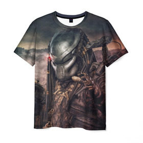 Мужская футболка 3D с принтом Хищник | Predator в Петрозаводске, 100% полиэфир | прямой крой, круглый вырез горловины, длина до линии бедер | predator | хищник | шейн блэк