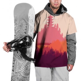 Накидка на куртку 3D с принтом Firewatch в Петрозаводске, 100% полиэстер |  | campo santo | firewatch | арт | вечер | вид | горы | закат | игра | лес | озеро | олень | пейзаж | пожарный дозор | солнце | холмы