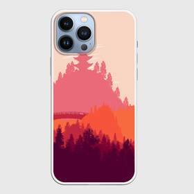 Чехол для iPhone 13 Pro Max с принтом Firewatch в Петрозаводске,  |  | campo santo | firewatch | арт | вечер | вид | горы | закат | игра | лес | озеро | олень | пейзаж | пожарный дозор | солнце | холмы