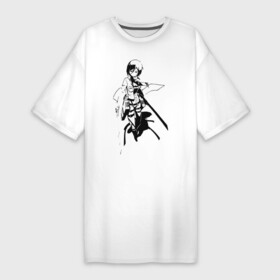 Платье-футболка хлопок с принтом Mikasa Ackerman в Петрозаводске,  |  | mikasa | микаса
