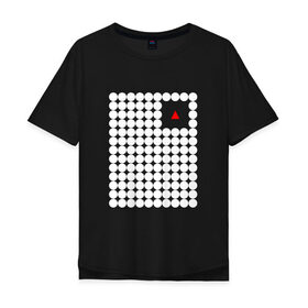 Мужская футболка хлопок Oversize с принтом Взаперти в Петрозаводске, 100% хлопок | свободный крой, круглый ворот, “спинка” длиннее передней части | круги | минимализм | треугольник