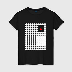 Женская футболка хлопок с принтом Взаперти в Петрозаводске, 100% хлопок | прямой крой, круглый вырез горловины, длина до линии бедер, слегка спущенное плечо | круги | минимализм | треугольник