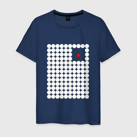 Мужская футболка хлопок с принтом Взаперти в Петрозаводске, 100% хлопок | прямой крой, круглый вырез горловины, длина до линии бедер, слегка спущенное плечо. | Тематика изображения на принте: круги | минимализм | треугольник
