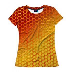 Женская футболка 3D с принтом ЗОЛОТАЯ БРОНЯ в Петрозаводске, 100% полиэфир ( синтетическое хлопкоподобное полотно) | прямой крой, круглый вырез горловины, длина до линии бедер | 