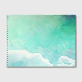 Альбом для рисования с принтом Облако в Петрозаводске, 100% бумага
 | матовая бумага, плотность 200 мг. | Тематика изображения на принте: абстракт | вектор | звезды | зеленый | красиво | небо | облако | синий | узор