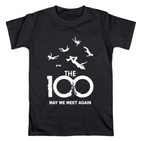 Мужская футболка хлопок с принтом The 100 в Петрозаводске, 100% хлопок | прямой крой, круглый вырез горловины, длина до линии бедер, слегка спущенное плечо. | 