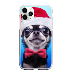 Чехол для iPhone 11 Pro матовый с принтом рождество в Петрозаводске, Силикон |  | dog | happy new year | бантик | взгляд | глаза | новый год | пинчер | праздник | санта клаус | собака | той терьер