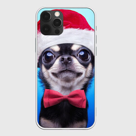 Чехол для iPhone 12 Pro Max с принтом рождество в Петрозаводске, Силикон |  | dog | happy new year | бантик | взгляд | глаза | новый год | пинчер | праздник | санта клаус | собака | той терьер