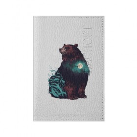 Обложка для паспорта матовая кожа с принтом Дух природы в Петрозаводске, натуральная матовая кожа | размер 19,3 х 13,7 см; прозрачные пластиковые крепления | bear | pooh | win dooh | winnie | винни | дикий | зверь | медведь | пух | символ