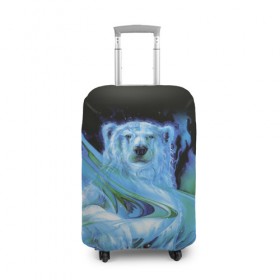 Чехол для чемодана 3D с принтом Мишка на Севере в Петрозаводске, 86% полиэфир, 14% спандекс | двустороннее нанесение принта, прорези для ручек и колес | bear | pooh | win dooh | winnie | арктика | винни | дикий | зверь | медведь | пух | север | символ | снег