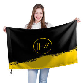 Флаг 3D с принтом TWENTY ONE PILOTS TOP в Петрозаводске, 100% полиэстер | плотность ткани — 95 г/м2, размер — 67 х 109 см. Принт наносится с одной стороны | 21 pilots | 21p | music | rock | top | trench | twenty one pilots | группа | музыка | рок