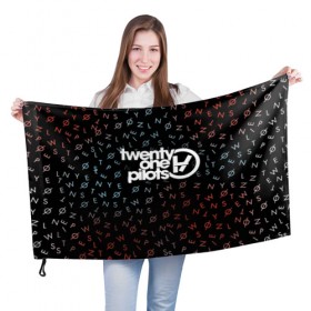 Флаг 3D с принтом TWENTY ONE PILOTS TOP в Петрозаводске, 100% полиэстер | плотность ткани — 95 г/м2, размер — 67 х 109 см. Принт наносится с одной стороны | 21 pilots | 21p | music | rock | top | trench | twenty one pilots | группа | музыка | рок