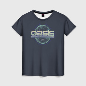 Женская футболка 3D с принтом O.A.S.I.S в Петрозаводске, 100% полиэфир ( синтетическое хлопкоподобное полотно) | прямой крой, круглый вырез горловины, длина до линии бедер | oasis | parzival | ready player one | парсифаль | первому игроку приготовиться