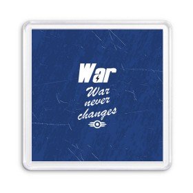 Магнит 55*55 с принтом WAR NEVER CHANGES в Петрозаводске, Пластик | Размер: 65*65 мм; Размер печати: 55*55 мм | Тематика изображения на принте: 101 | 111 | 76 | atom cats | bethesda | brotherhood of steel | fallout | nuka cola | outcast | tunnel snakes | vault | war | братство стали | бункер | война | убежище | фолаут | фоллаут | ядеркола