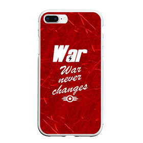 Чехол для iPhone 7Plus/8 Plus матовый с принтом WAR NEVER CHANGES в Петрозаводске, Силикон | Область печати: задняя сторона чехла, без боковых панелей | 101 | 111 | 76 | atom cats | bethesda | brotherhood of steel | fallout | nuka cola | outcast | tunnel snakes | vault | war | братство стали | бункер | война | убежище | фолаут | фоллаут | ядеркола