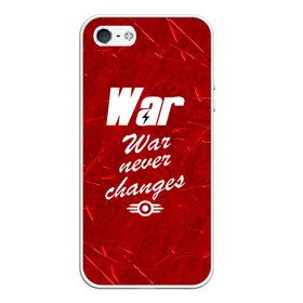 Чехол для iPhone 5/5S матовый с принтом WAR NEVER CHANGES в Петрозаводске, Силикон | Область печати: задняя сторона чехла, без боковых панелей | 101 | 111 | 76 | atom cats | bethesda | brotherhood of steel | fallout | nuka cola | outcast | tunnel snakes | vault | war | братство стали | бункер | война | убежище | фолаут | фоллаут | ядеркола