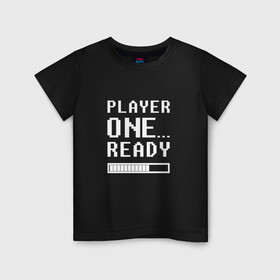 Детская футболка хлопок с принтом Ready Player One в Петрозаводске, 100% хлопок | круглый вырез горловины, полуприлегающий силуэт, длина до линии бедер | ready player one | steven spielberg | первому игроку приготовиться | стивен спилберг