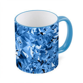 Кружка 3D с принтом Сине-бело-голубой лев в Петрозаводске, керамика | ёмкость 330 мл | fczp | spb | zenit | белый | геометрия | зенит | питер | санкт петербург | синий | спб | треугольники